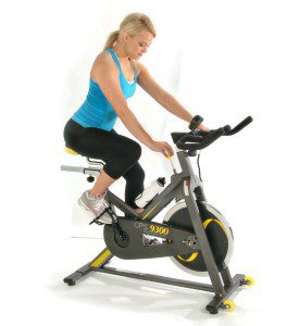 Woman Riding Stamina CPS 9300 Exercise Bike