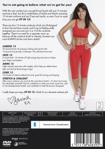 Davina Fit In 15 DVD Back Cover