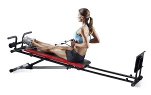 Woman Using Weider Home Gym