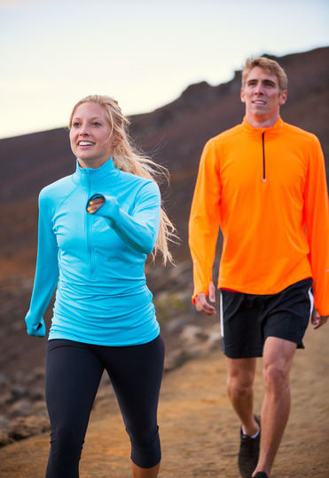 Fit Couple Walking Outside