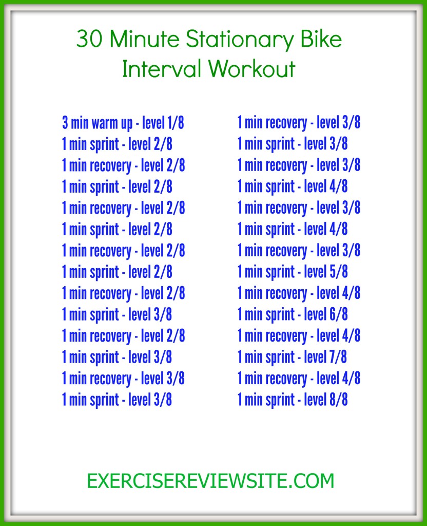 30 Minute Stationary Bike Interval Workout