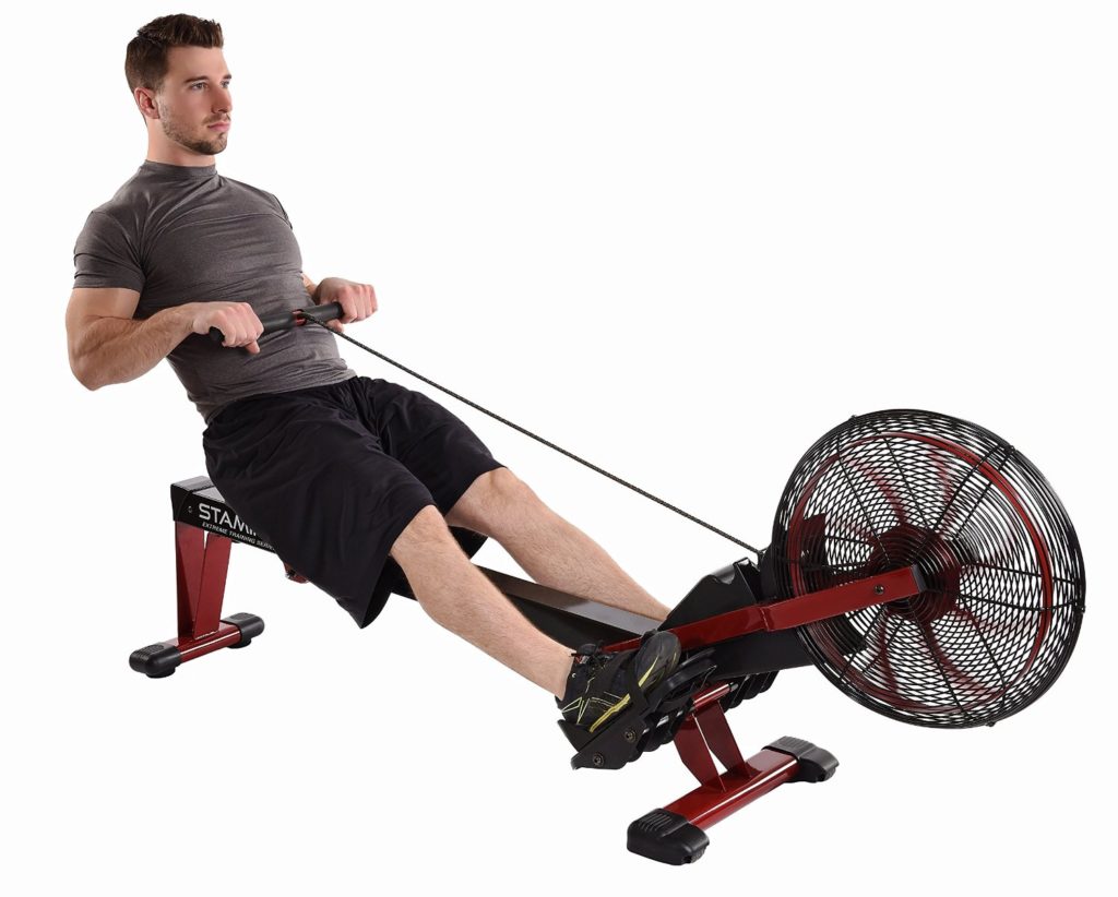 Man Using Stamina X Air Rowing Machine