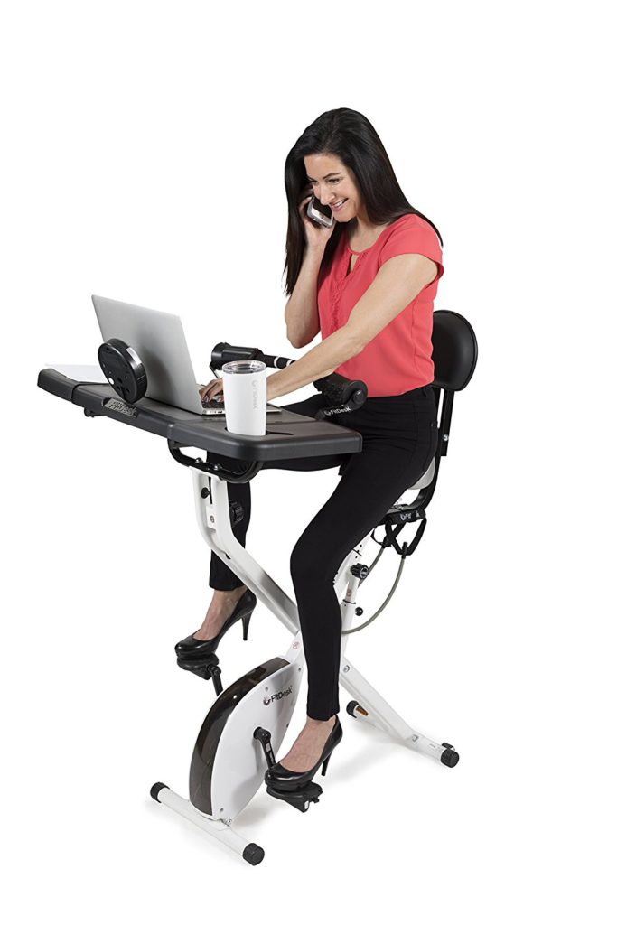 Woman Using FitDesk 3.0 Bike