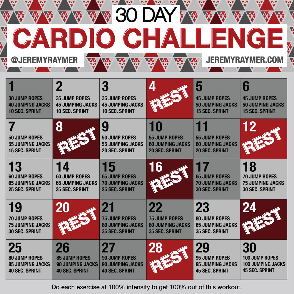30 Day Cardio Challenge With High Knees And Mountain Climbers