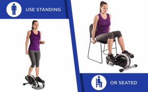 InMotion E1000 Elliptical Being Used In Seated And Standing Position